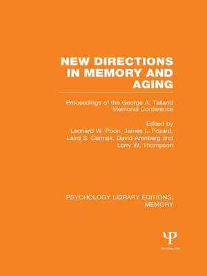 cover image of New Directions in Memory and Aging (PLE